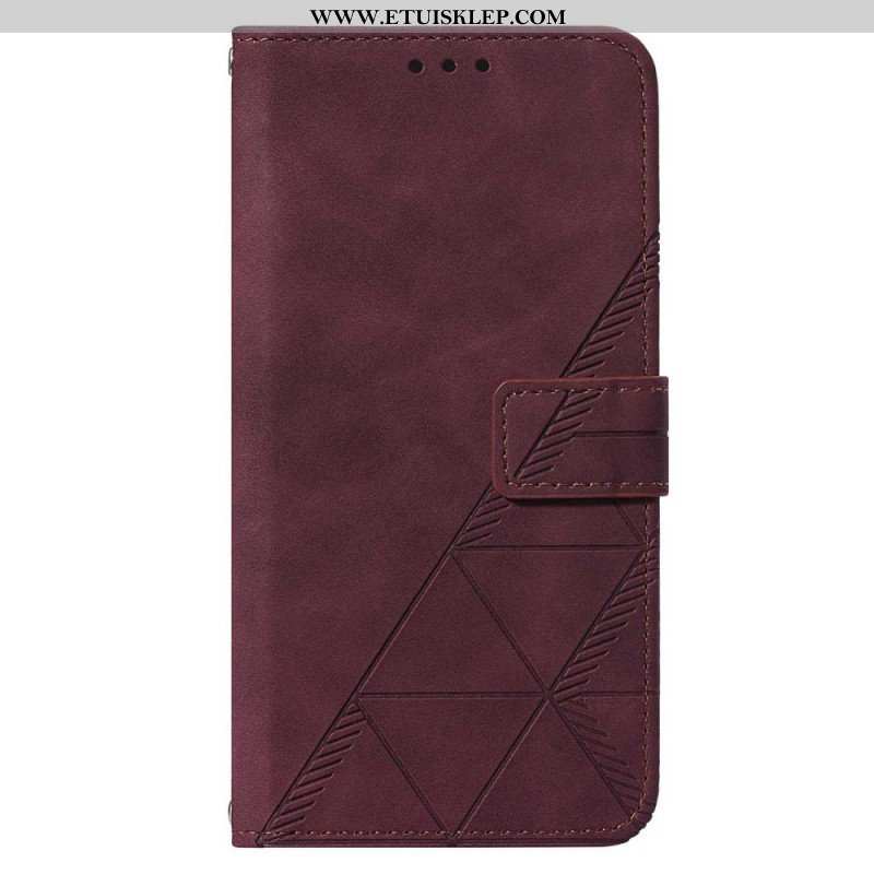 Etui Folio do Samsung Galaxy S23 5G z Łańcuch Trójkąty Paska